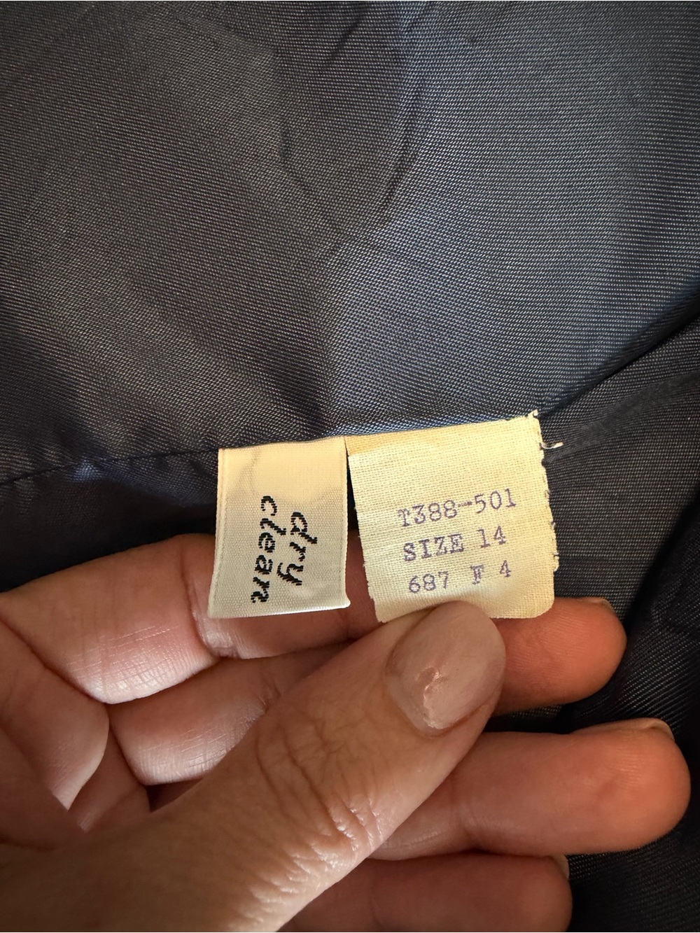 Vintage Pendleton 100% Pure Virgin Wool Cropped Blazer Jacket Navy Blue Size 14 - Picture 4 of 4